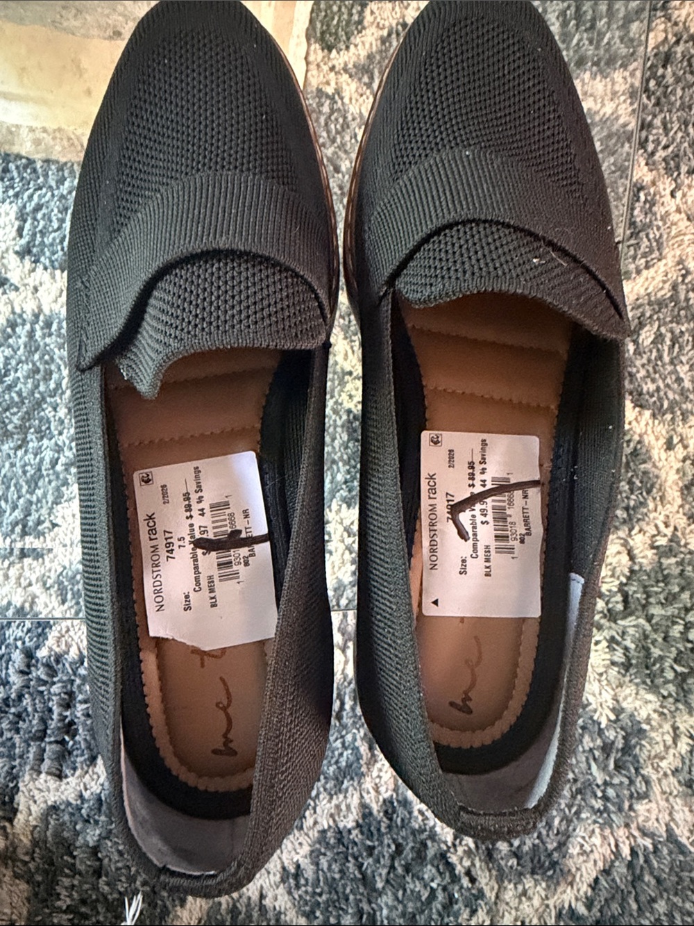 me too Black Knit Slip-On Loafers